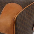 CELINE Macadam Canvas Boston Bag PVC Leather Brown Gold Auth 184535A-12