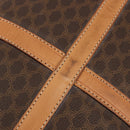 CELINE Macadam Canvas Boston Bag PVC Leather Brown Gold Auth 184535A-14