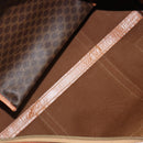 CELINE Macadam Canvas Boston Bag PVC Leather Brown Gold Auth 184535A-18