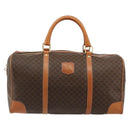 CELINE Macadam Canvas Boston Bag PVC Leather Brown Gold Auth 184535A-2