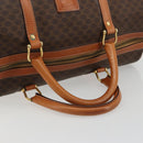 CELINE Macadam Canvas Boston Bag PVC Leather Brown Gold Auth 184535A-7