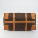 CELINE Macadam Canvas Boston Bag PVC Leather Brown Gold Auth 184535A-9