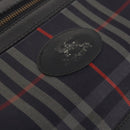 Burberrys Nova Check Boston Bag Canvas Navy Gold Auth 184536-18