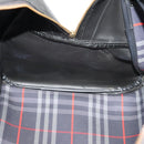 Burberrys Nova Check Boston Bag Canvas Navy Gold Auth 184536-21