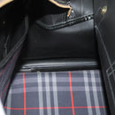 Burberrys Nova Check Boston Bag Canvas Navy Gold Auth 184536-22