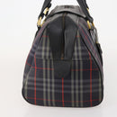 Burberrys Nova Check Boston Bag Canvas Navy Gold Auth 184536-3