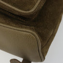 GUCCI Backpack Suede Khaki Gold 003 2058 0016 Auth 184537A-16