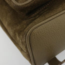 GUCCI Backpack Suede Khaki Gold 003 2058 0016 Auth 184537A-17