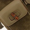 GUCCI Backpack Suede Khaki Gold 003 2058 0016 Auth 184537A-21
