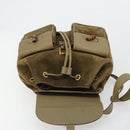 GUCCI Backpack Suede Khaki Gold 003 2058 0016 Auth 184537A-22