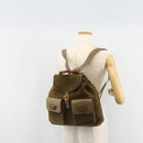 GUCCI Backpack Suede Khaki Gold 003 2058 0016 Auth 184537A-29