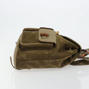 GUCCI Backpack Suede Khaki Gold 003 2058 0016 Auth 184537A-3
