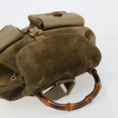 GUCCI Backpack Suede Khaki Gold 003 2058 0016 Auth 184537A-6