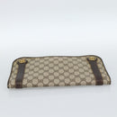 GUCCI GG Supreme Clutch Bag PVC Beige Gold Auth 184538-5