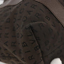 BVLGARI Logo Mania Tote Bag Canvas Brown Silver Auth 184540-16