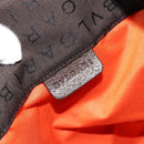 BVLGARI Logo Mania Tote Bag Canvas Brown Silver Auth 184540-17