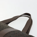 BVLGARI Logo Mania Tote Bag Canvas Brown Silver Auth 184540-8