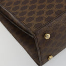 CELINE Macadam Canvas Shoulder Bag PVC Leather Brown Gold Auth 184541-16