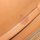 CELINE Macadam Canvas Shoulder Bag PVC Leather Brown Gold Auth 184541-9