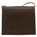 CELINE Macadam Canvas Shoulder Bag PVC Leather Brown Gold Auth 184541-2