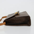 CELINE Macadam Canvas Shoulder Bag PVC Leather Brown Gold Auth 184541-4