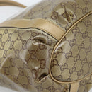 GUCCI GG Crystal Abbey Tote Bag Coated Canvas Gold 211982 Auth 184542-11