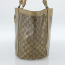 GUCCI GG Crystal Abbey Tote Bag Coated Canvas Gold 211982 Auth 184542-5