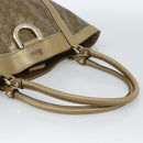 GUCCI GG Crystal Abbey Tote Bag Coated Canvas Gold 211982 Auth 184542-7