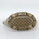 GUCCI GG Crystal Abbey Tote Bag Coated Canvas Gold 211982 Auth 184542-9