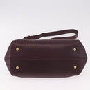Salvatore Ferragamo Sofia Gancini Hand Bag Leather 2way Purple Gold Auth 184543-12