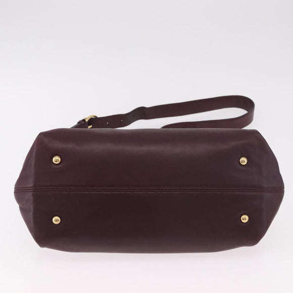 Salvatore Ferragamo Sofia Gancini Hand Bag Leather 2way Purple Gold Auth 184543