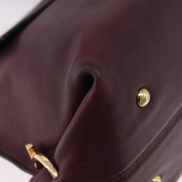 Salvatore Ferragamo Sofia Gancini Hand Bag Leather 2way Purple Gold Auth 184543