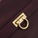 Salvatore Ferragamo Sofia Gancini Hand Bag Leather 2way Purple Gold Auth 184543-17