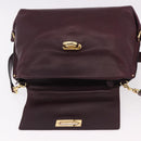 Salvatore Ferragamo Sofia Gancini Hand Bag Leather 2way Purple Gold Auth 184543-18
