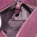 Salvatore Ferragamo Sofia Gancini Hand Bag Leather 2way Purple Gold Auth 184543-22