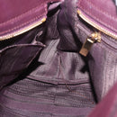 Salvatore Ferragamo Sofia Gancini Hand Bag Leather 2way Purple Gold Auth 184543-23