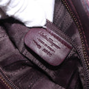 Salvatore Ferragamo Sofia Gancini Hand Bag Leather 2way Purple Gold Auth 184543-26