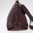Salvatore Ferragamo Sofia Gancini Hand Bag Leather 2way Purple Gold Auth 184543-6
