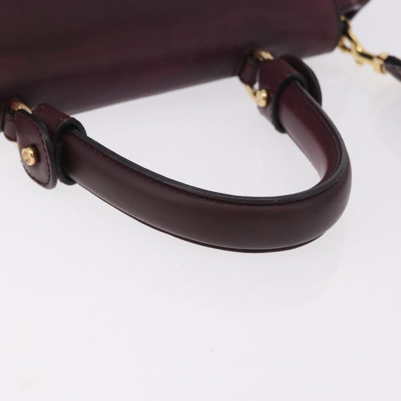 Salvatore Ferragamo Sofia Gancini Hand Bag Leather 2way Purple Gold Auth 184543