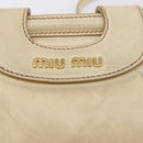 Miu Miu Hand Bag Leather 2way Ivory Gold Auth 184544A-20