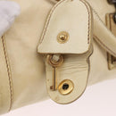 Miu Miu Hand Bag Leather 2way Ivory Gold Auth 184544A-9