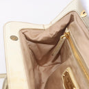 Miu Miu Hand Bag Leather 2way Ivory Gold Auth 184544A-24