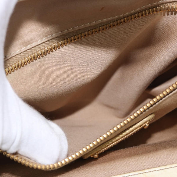 Miu Miu Hand Bag Leather 2way Ivory Gold Auth 184544A