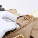 Miu Miu Hand Bag Leather 2way Ivory Gold Auth 184544A-12