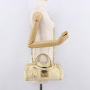 Miu Miu Hand Bag Leather 2way Ivory Gold Auth 184544A-28