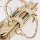 Miu Miu Hand Bag Leather 2way Ivory Gold Auth 184544A-6