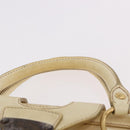 Miu Miu Hand Bag Leather 2way Ivory Gold Auth 184544A-14