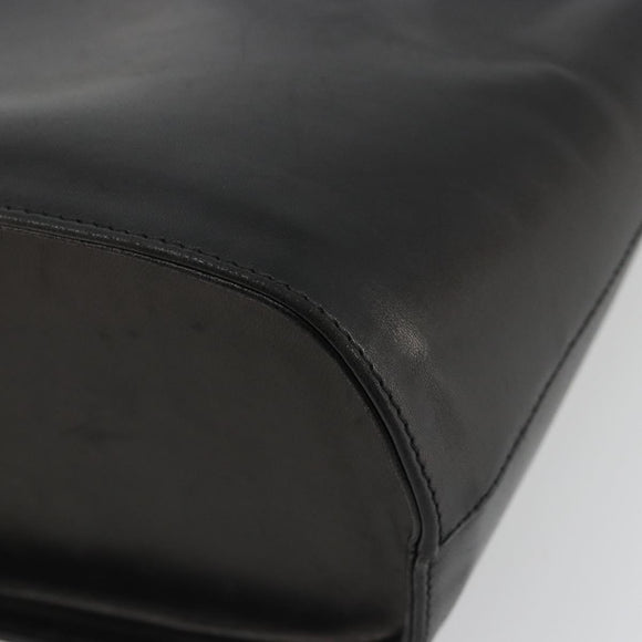 Salvatore Ferragamo Shoulder Bag Leather Black Gold Auth 184545