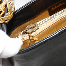 Salvatore Ferragamo Shoulder Bag Leather Black Gold Auth 184545-10