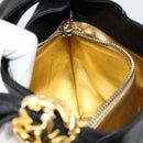 Salvatore Ferragamo Shoulder Bag Leather Black Gold Auth 184545-21